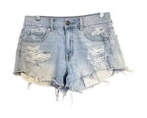 American Eagle Woman’s distressed, cut off denim shorts Sz 6 thumbnail 1