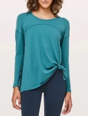 Lululemon Hit Unwind Long Sleeve Shirt in Tomic Teal 4 thumbnail 1