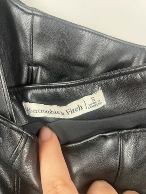 Abercrombie & Fitch Faux Leather black crop top size small thumbnail 4