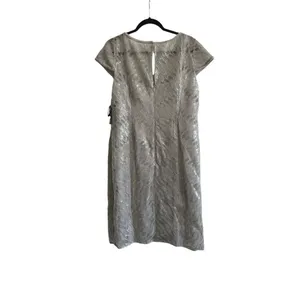 NWT Adrianna Papell feather sequin sheath cocktail dress size 14W thumbnail 4