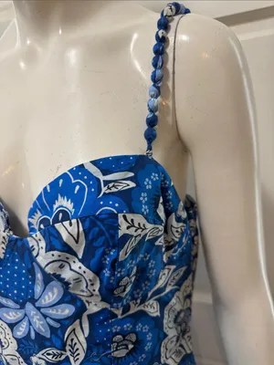 Farm Rio Blue Floral Spaghetti-Strap Maxi Dress thumbnail 4