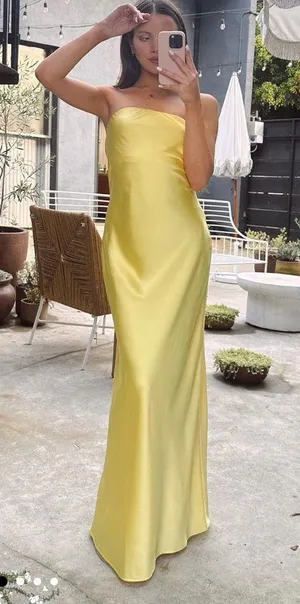 NWOT SHOW ME YOUR MUMU - Taylor Tube Dress size small Color Yellow Luxe thumbnail 5