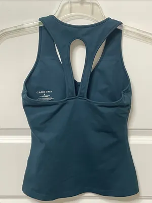 Carbon 38 Dark Teal Workout Tank with Built in Bra Small Activewear thumbnail 2