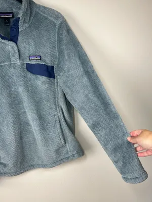 Patagonia Re Tool Snap T Pullover Blue Fleece Polartec Pockets Outdoors Sz Large thumbnail 7