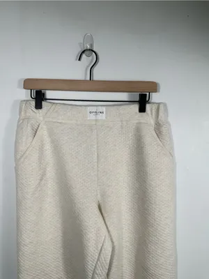 OFFLINE by Aerie Coffee Run‎ Jogger Womens M Cream Textured Sweatpants thumbnail 5
