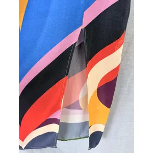 Farm Rio Graphic Heart Slip Midi Dress Colorblock‎ Multicolor XS thumbnail 5