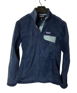 Patagonia Re-Tool Snap-T Fleece Pullover navy women's size medium 25443 thumbnail 1