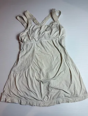Lululemon Tank Top Athletic o Racerback‎ Workout Dress style off white 6 thumbnail 1