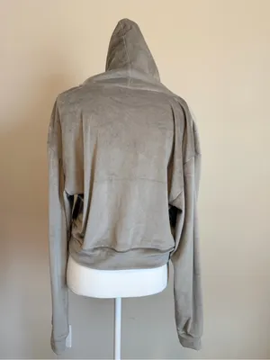 SKIMS Velour Zip Up Hoodie Jacket in Smoke size large limited edition NWOT thumbnail 6