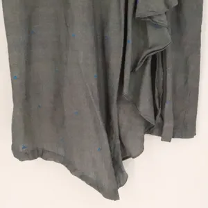 Asymmetric Midi Wrap Dress Lagenlook Womens Size XS Gray Minimalist Cotton thumbnail 12