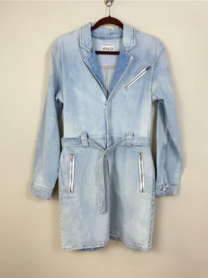 Etica Aurora Moto Denim Mini Dress Size Large‎ thumbnail 2