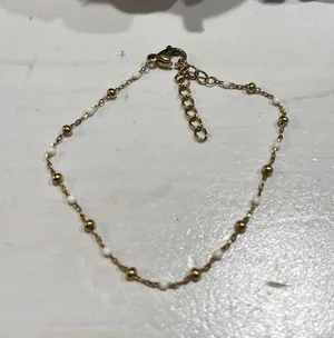 Gold Beaded Bracelet‎ Delicate Chain Bracelet Adjustable Extender Jewelry thumbnail 1
