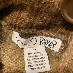 RXB Polyester Blend Cardigan Sweater Size S Brown thumbnail 13