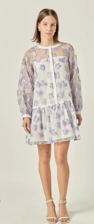 English Factory Floral organza mini dress thumbnail 1