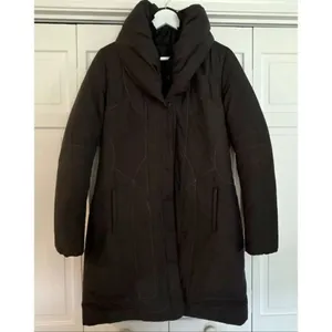 Elie Tahari down fill cocoon puffer jacket charcoal size M thumbnail 2