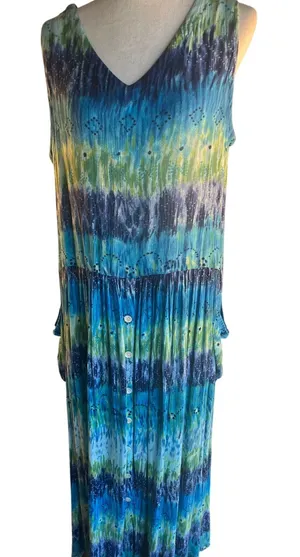 Chic BILA Rayon Tie-Dye Midi Dress for Women - Stylish & Comfy thumbnail 1