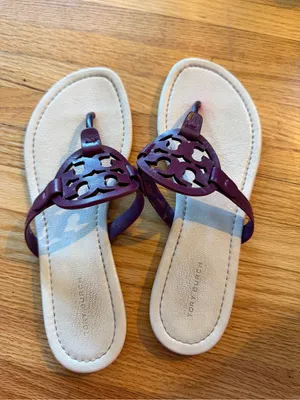 Tory Burch Miller Thong Sandal in Deep Plum thumbnail 3