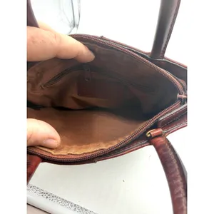Etienne‎ Aigner Satchel Bag Womens Small Brown Leather Top Handle Logo Purse thumbnail 8
