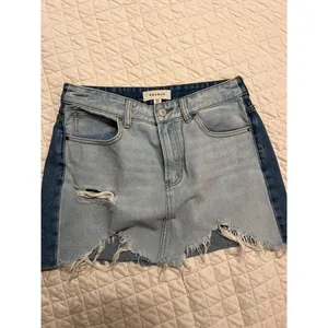 PacSun Jean Skirt Two Tone Distressed Raw Hem Size 27 thumbnail 5