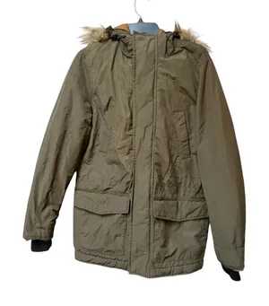 Aeropostale XS Olive Parka Gorpcore Granola Faux Fur Utility Jacket thumbnail 1