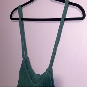 Free People Teal Cotton Gauze Jumpsuit Women Size S One Piece Boho Beach Lounge thumbnail 2