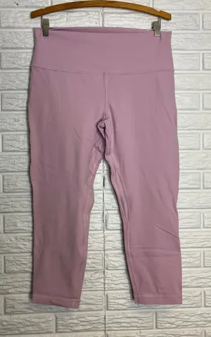 Lululemon double layer align cropped leggings pink purple women's size 14‎ thumbnail 1