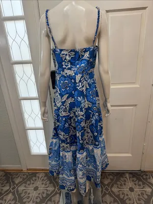 Farm Rio Blue Floral Spaghetti-Strap Maxi Dress thumbnail 9