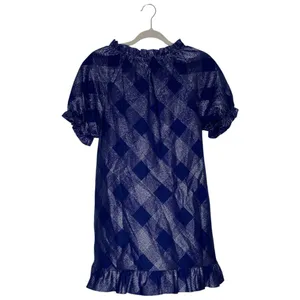 HILL HOUSE Katherine Nap Dress Navy Glitter Check Size XS Puff Sleeves thumbnail 3