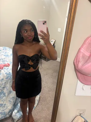 Pepper mayo black mini bow dress thumbnail 2