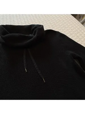 Lauren Ralph Lauren Black Waffle Knit Cowl Neck Long Sleeve Sweater Sz S Small thumbnail 12