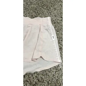 Pact Organic Cotton Waffle Knit Lounge Shorts Pink Medium Henley Dolphin Hem thumbnail 7
