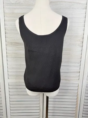 A NEW DAY Women's Fine Gauge Sweater Tank Top Black-Large thumbnail 2