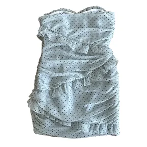 Hello Molly Mimosa Time Spring Summer Polka‎ Dot Dress Ruffle Womens 6 Strapless thumbnail 5