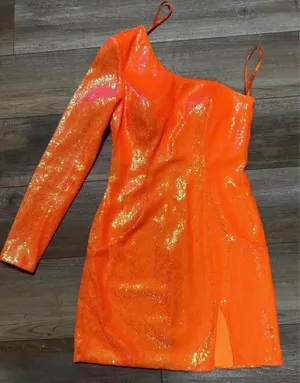 orange ashley lauren dress thumbnail 1