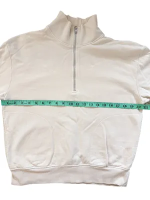 MATE the Label Fleece Quarter Zip Sweatshirt XS Bone thumbnail 5