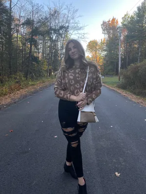 Chettah Print Sweater Size L thumbnail 1