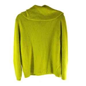 J Crew Half-Zip Stretch Sweater Wool Blend Ribbed Oversized Bright Yellow S thumbnail 2