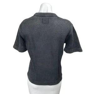 Abercrombie & Fitch Black Open Knit Short Sleeve Pocket Tee T-Shirt Top Size XS thumbnail 2