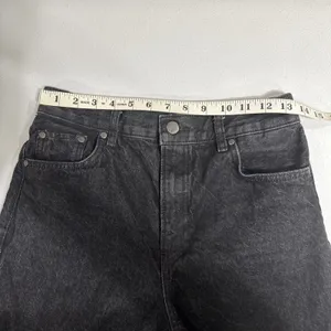 Zara Jeans Wide Leg High Rise Womens 4 Black Denim Pants Grunge Streetwear thumbnail 6