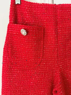 NWT Anthropologie Maeve The Colette Crop Wide-Leg Pants: Tweed Edition, Size 25 thumbnail 8