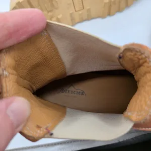 Diemme Alberone $450 Tan Leather Chelsea Duck Boots Made Italy Size 41 Lug Sole thumbnail 7