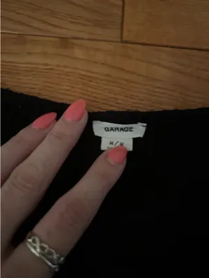 Garage Black Front Button Cropped T-Shirt thumbnail 4