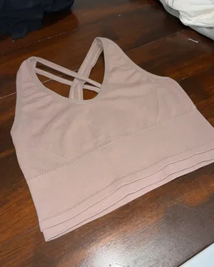 Longline Sports Bra Top Pink thumbnail 2