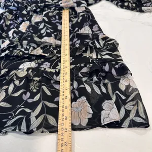 Calvin Klein Womens-XL Long Sleeve Dress with Belt & Teirs Black Floral‎ thumbnail 9