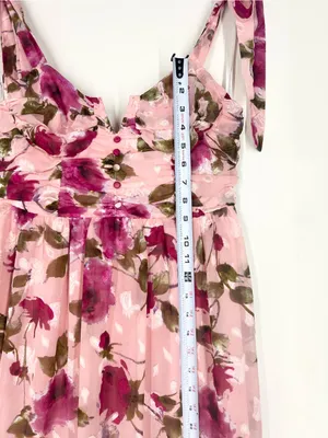 Lulu’s Pink Floral Tie-Shoulder Midi Dress thumbnail 13