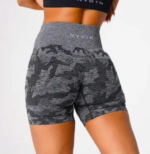NWOT NVGTN Black Camo Seamless Shorts thumbnail 1
