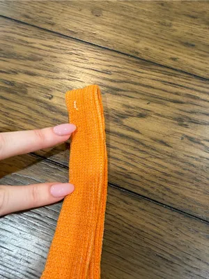 Zara Bright Orange Striped Knit crop top medium thumbnail 6