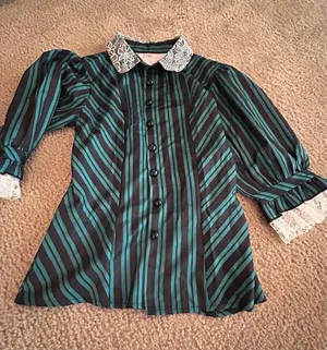 Woman old fashion unique button up top cosplay size medium thumbnail 1