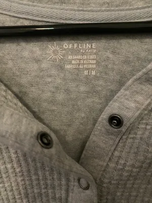 Aeire Gray Henley Waffle Top thumbnail 3