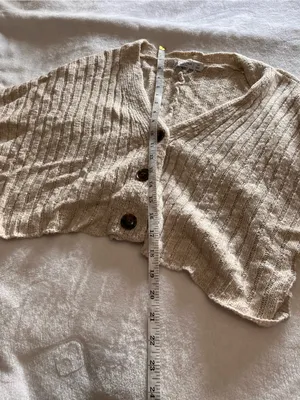 ARIZONA Jeans Beige Neutral Loose Button Cardigan Sweater Women’s Sz XS EUC thumbnail 5